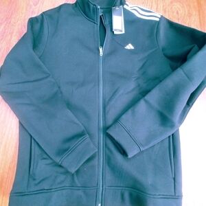 Adidas 3 Stripes Zip Up soccer sweater Mens Size Large NWT